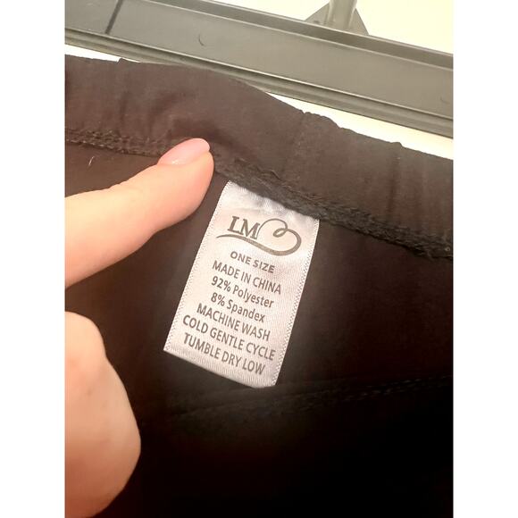 Women's LM Black Full-Length Leggings - One Size Fits Most - Picture 3 of 4